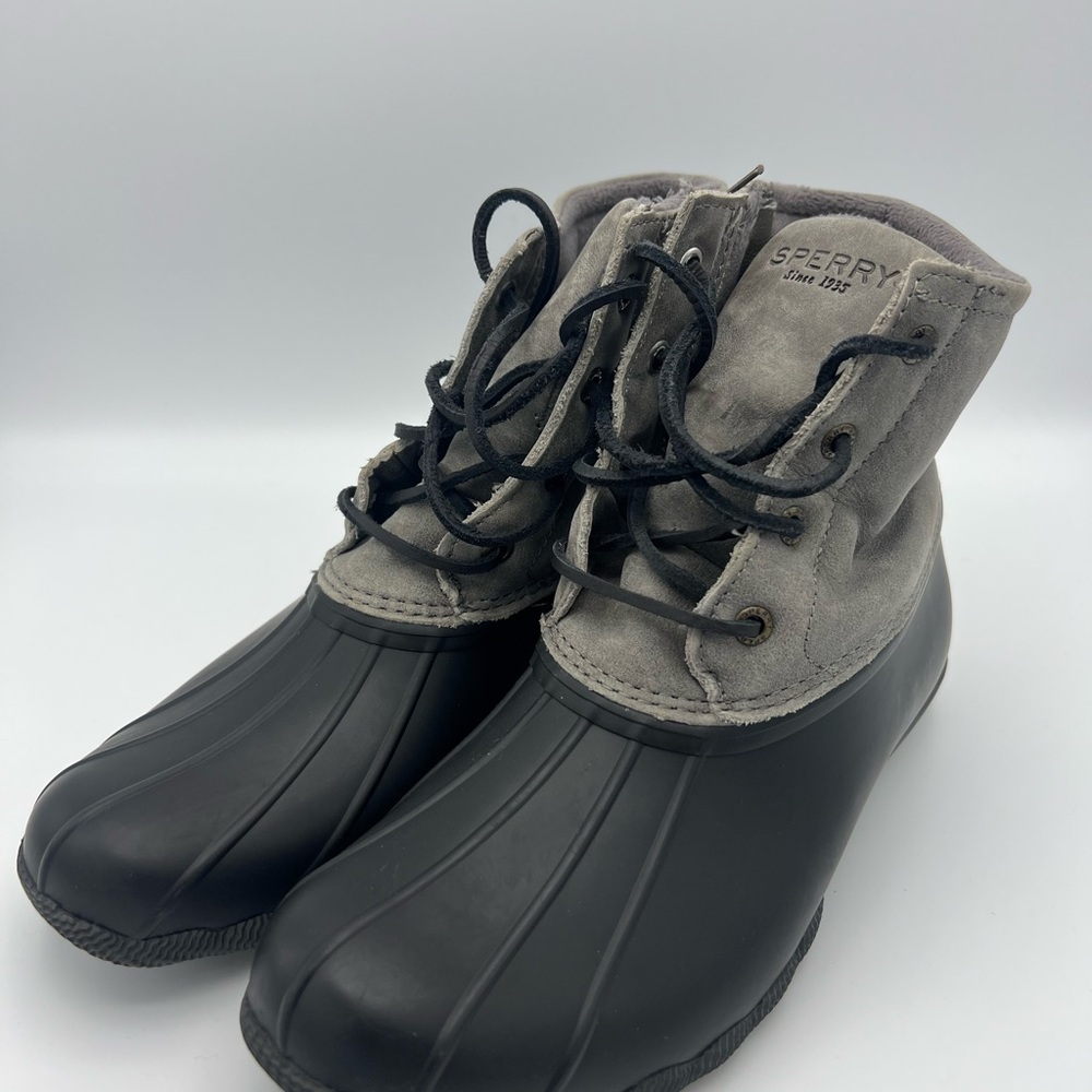 Sperry Black and Gray Duck Boots